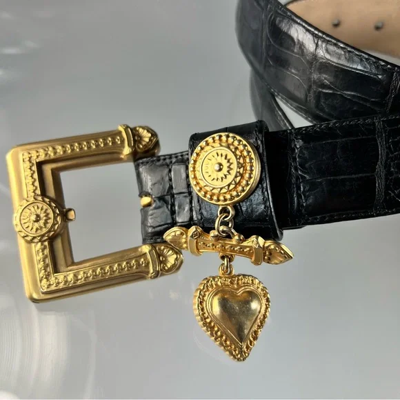 Brighton Black and Gold Baroque Belt Brighton | Accessories | Brighton Black And Gold Baroque  main image 2